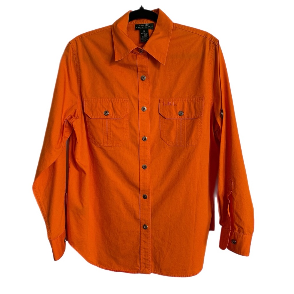 Lauren Ralph Lauren Orange Long Sleeve Button-Up Shirt